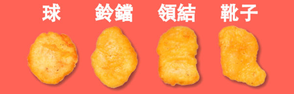 麥樂雞的不同形狀